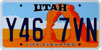 UT license plate Y467VN