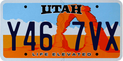 UT license plate Y467VX