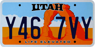 UT license plate Y467VY