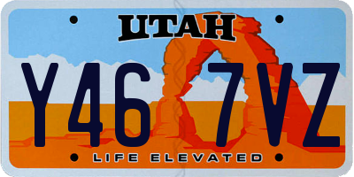 UT license plate Y467VZ
