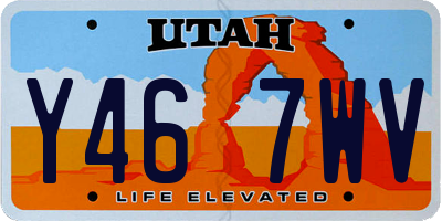 UT license plate Y467WV