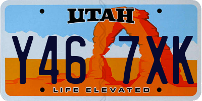 UT license plate Y467XK