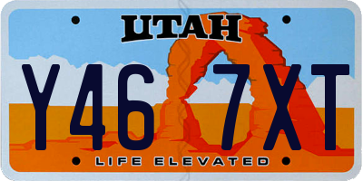 UT license plate Y467XT