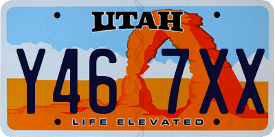 UT license plate Y467XX