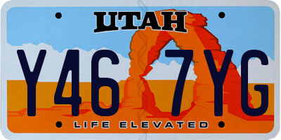 UT license plate Y467YG