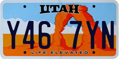 UT license plate Y467YN