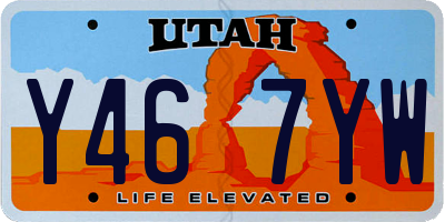 UT license plate Y467YW