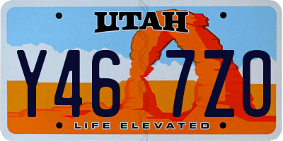 UT license plate Y467ZO