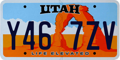UT license plate Y467ZV