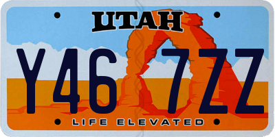 UT license plate Y467ZZ
