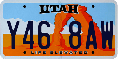 UT license plate Y468AW