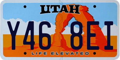 UT license plate Y468EI
