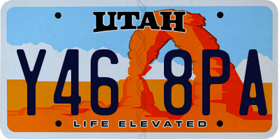 UT license plate Y468PA