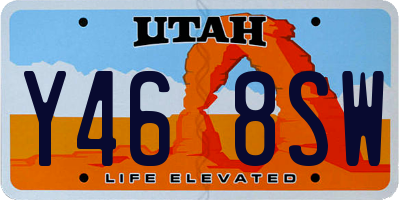 UT license plate Y468SW