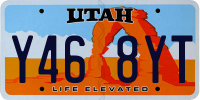 UT license plate Y468YT
