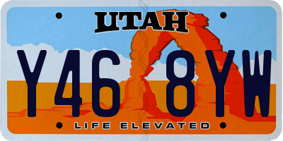 UT license plate Y468YW