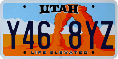 UT license plate Y468YZ