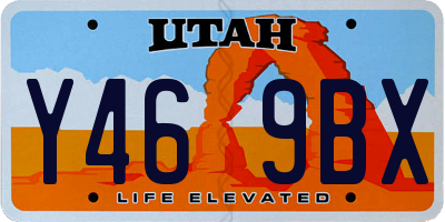 UT license plate Y469BX