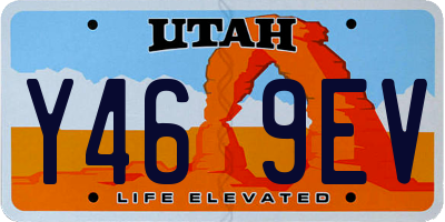 UT license plate Y469EV