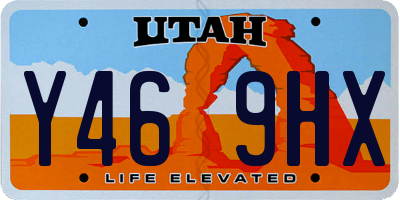 UT license plate Y469HX