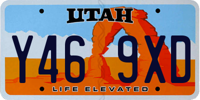 UT license plate Y469XD
