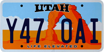 UT license plate Y470AI