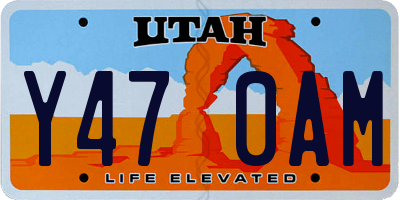 UT license plate Y470AM