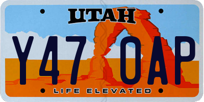 UT license plate Y470AP