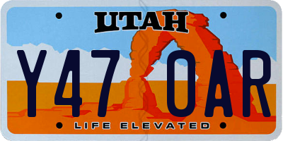 UT license plate Y470AR
