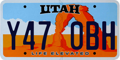 UT license plate Y470BH
