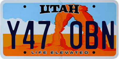 UT license plate Y470BN