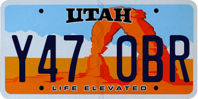 UT license plate Y470BR