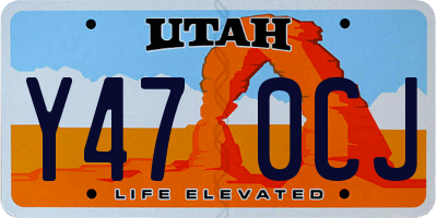 UT license plate Y470CJ