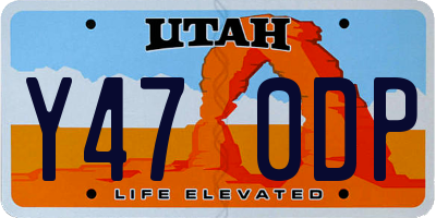 UT license plate Y470DP