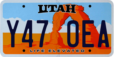 UT license plate Y470EA