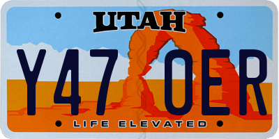 UT license plate Y470ER