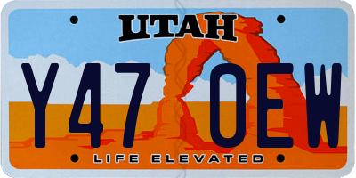 UT license plate Y470EW