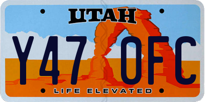 UT license plate Y470FC