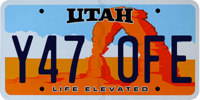 UT license plate Y470FE