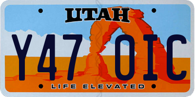 UT license plate Y470IC