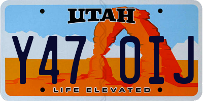 UT license plate Y470IJ