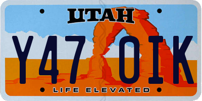 UT license plate Y470IK