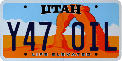 UT license plate Y470IL