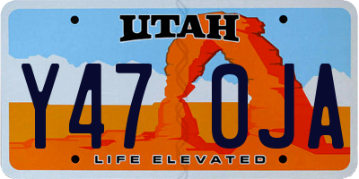 UT license plate Y470JA