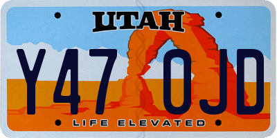 UT license plate Y470JD