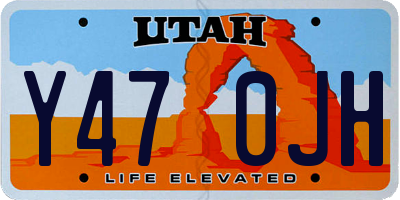 UT license plate Y470JH
