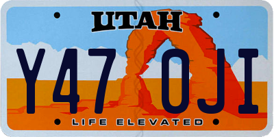 UT license plate Y470JI