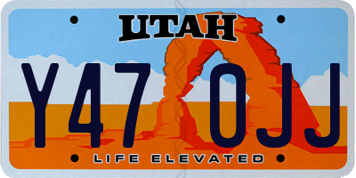 UT license plate Y470JJ