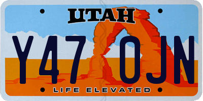 UT license plate Y470JN