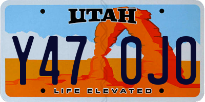 UT license plate Y470JO